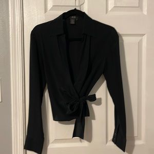 BCBG Maxazria Silk wrap blouse Size S